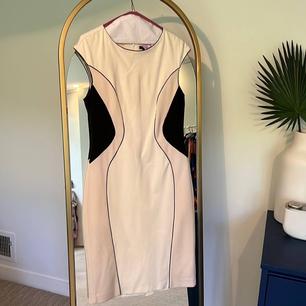 Ann Taylor work dress in cream and black size 6